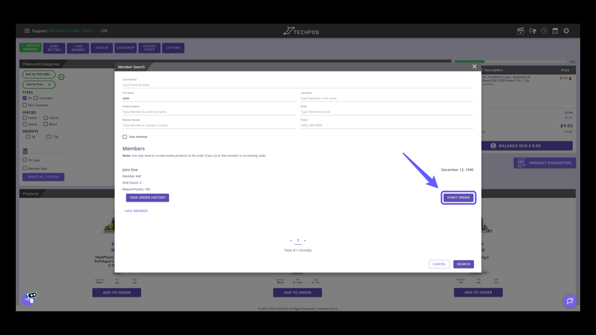 Attach Member to Order