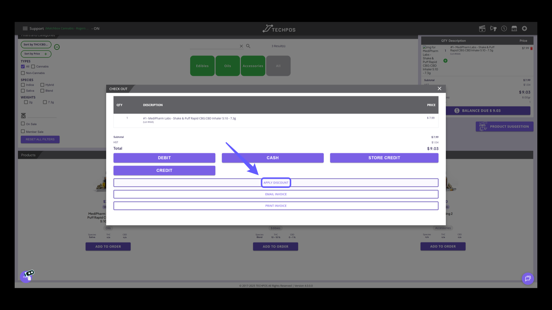 Add Products and Navigate to Discount Section