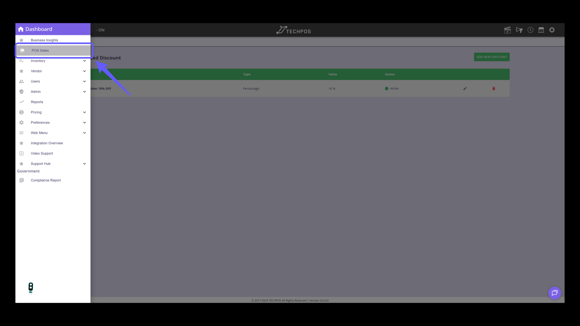 Navigate to POS Sales