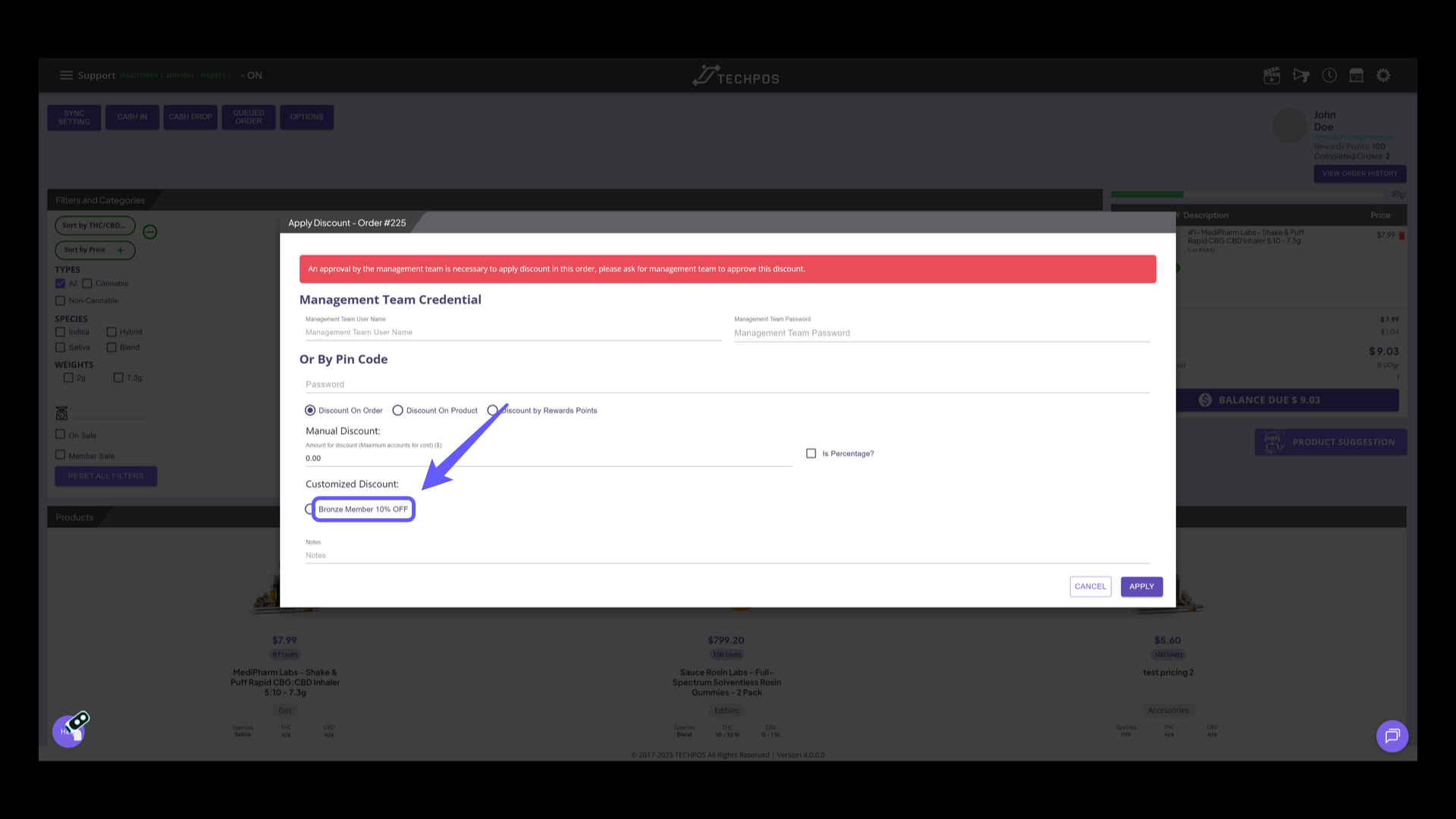 Customized Discount Section