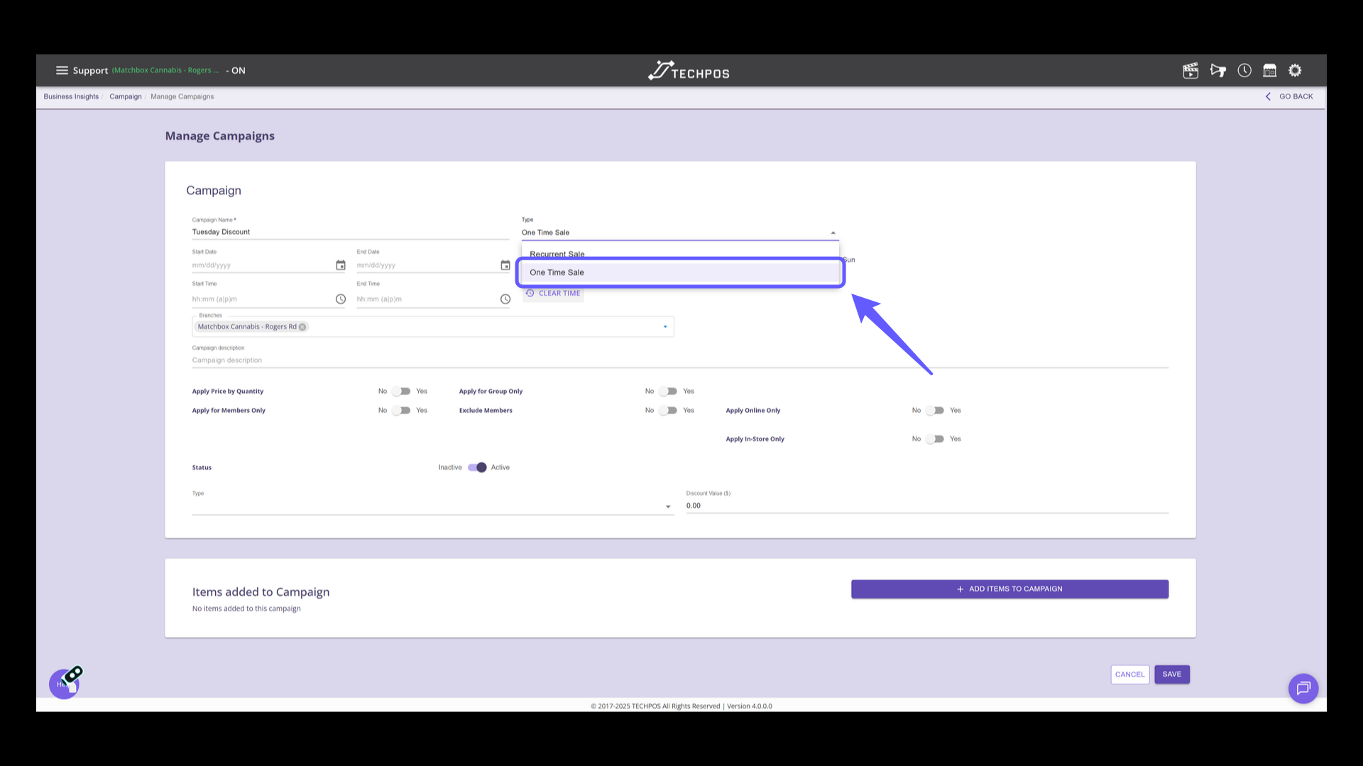 Select Campaign Type
