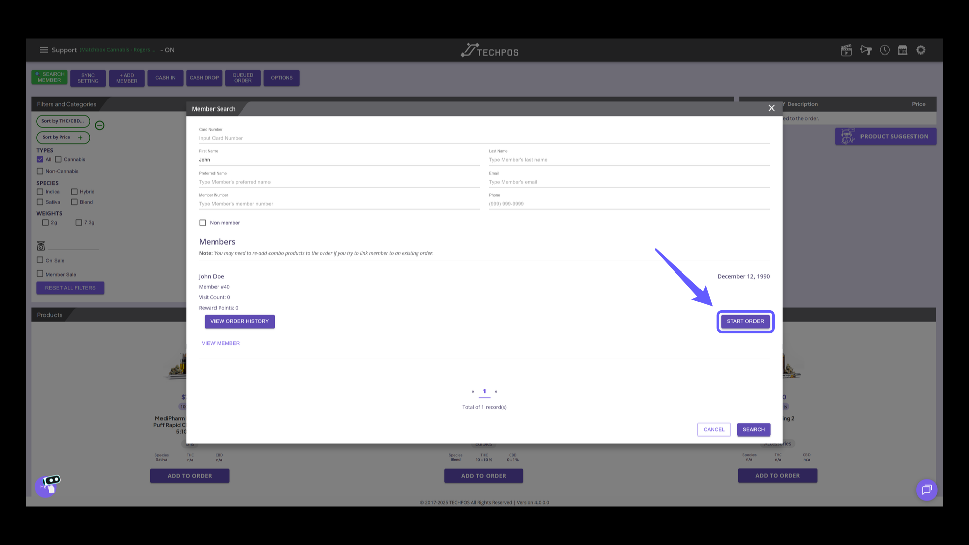 Attach Member to Order