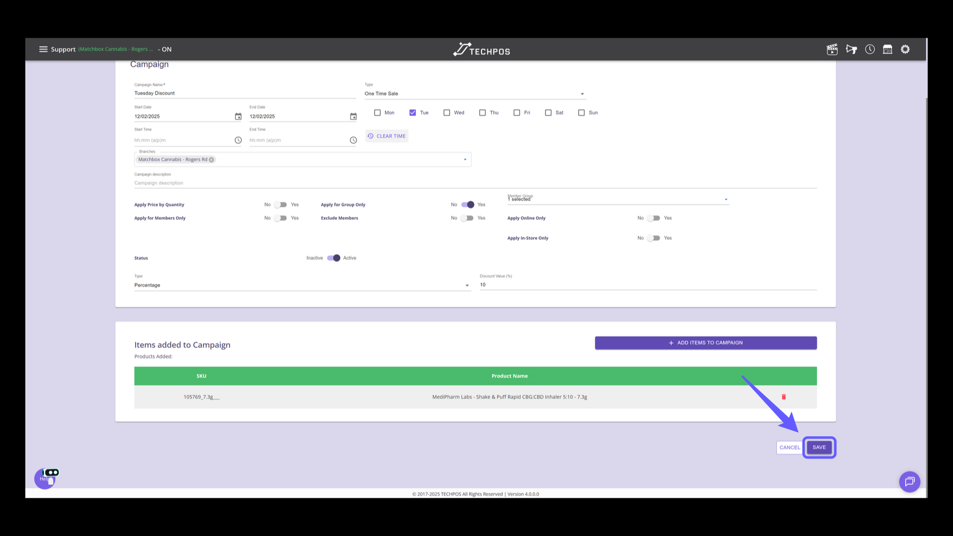Save Campaign Settings