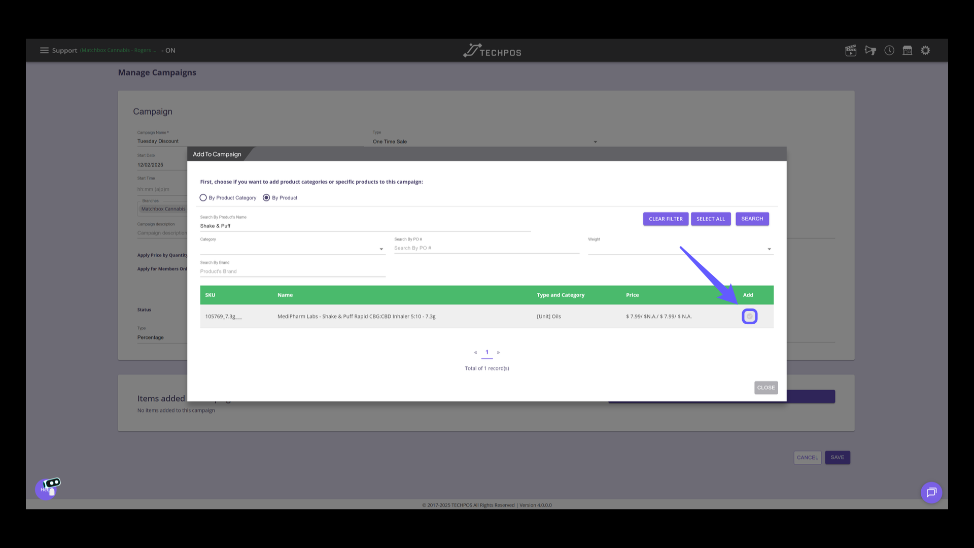 Add Product to Campaign