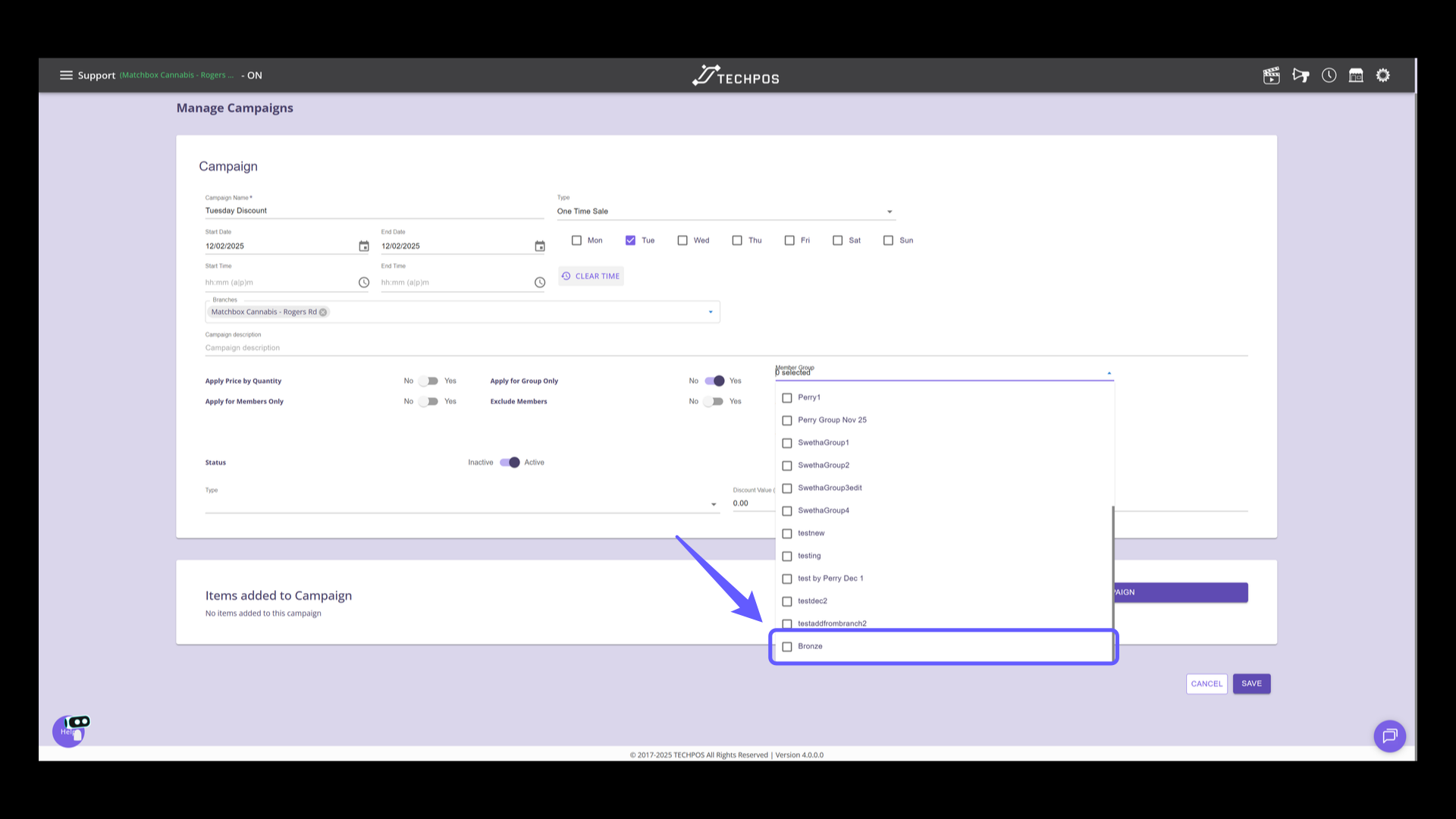 Select Member Group from the List