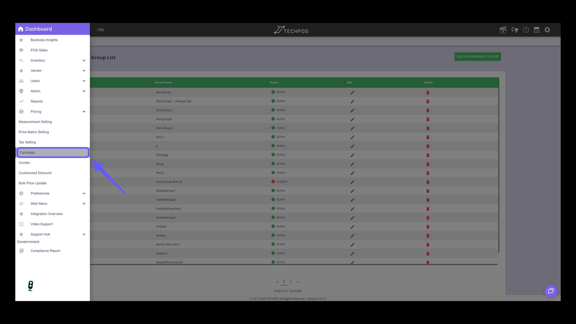 Click on Campaign Section