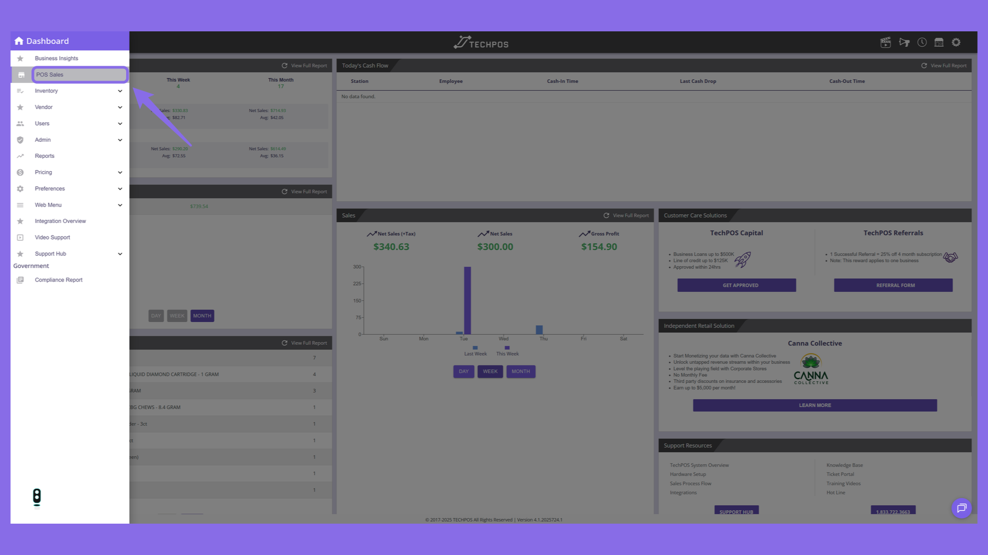 Open POS Sales Section