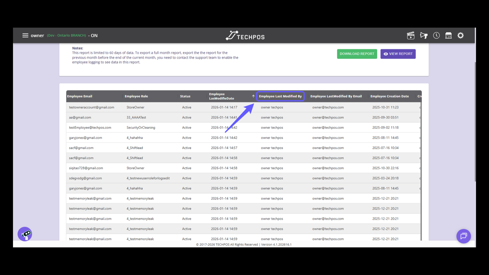 Identify Employee Modifier
