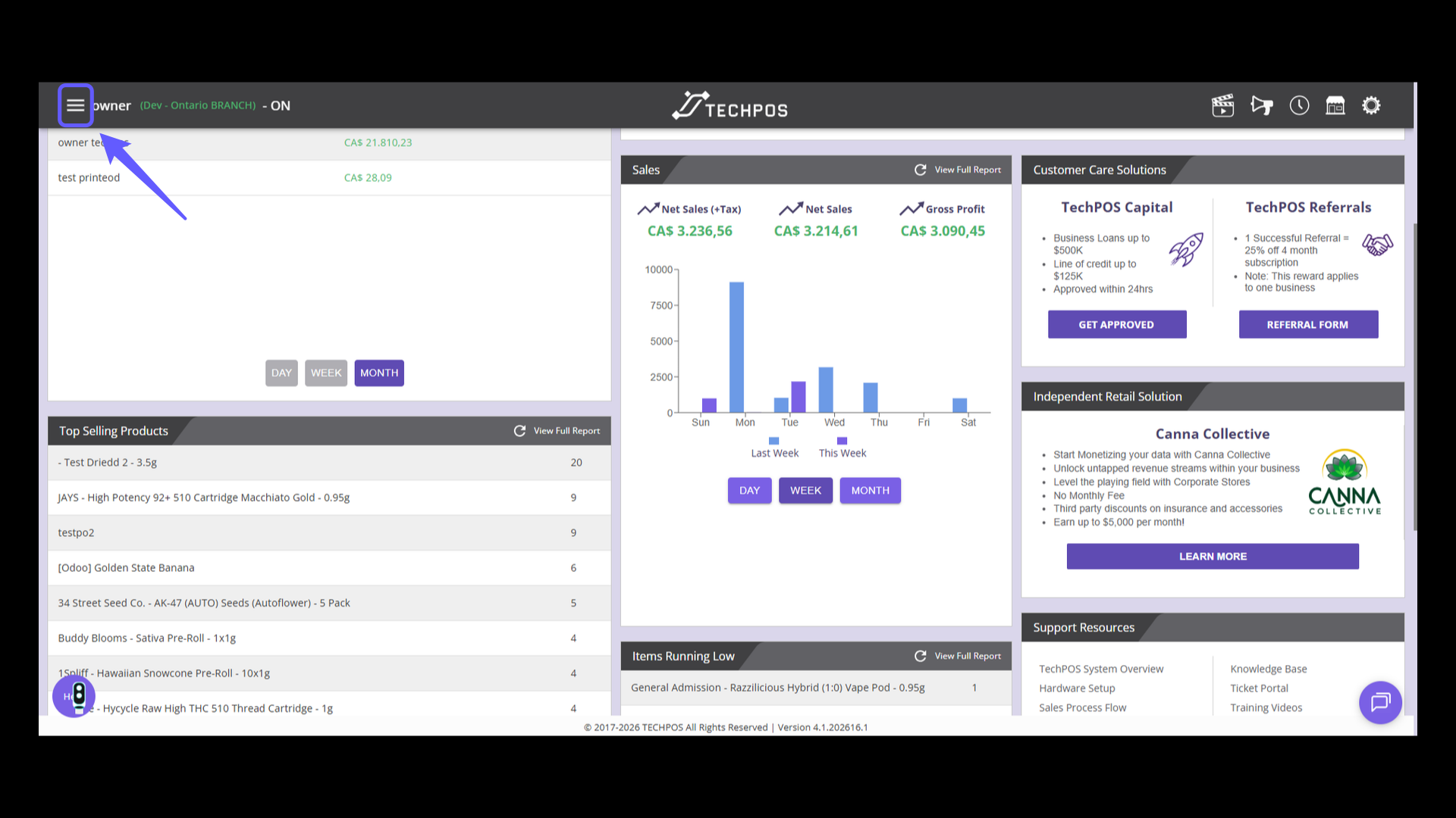 Open the Navigation Menu