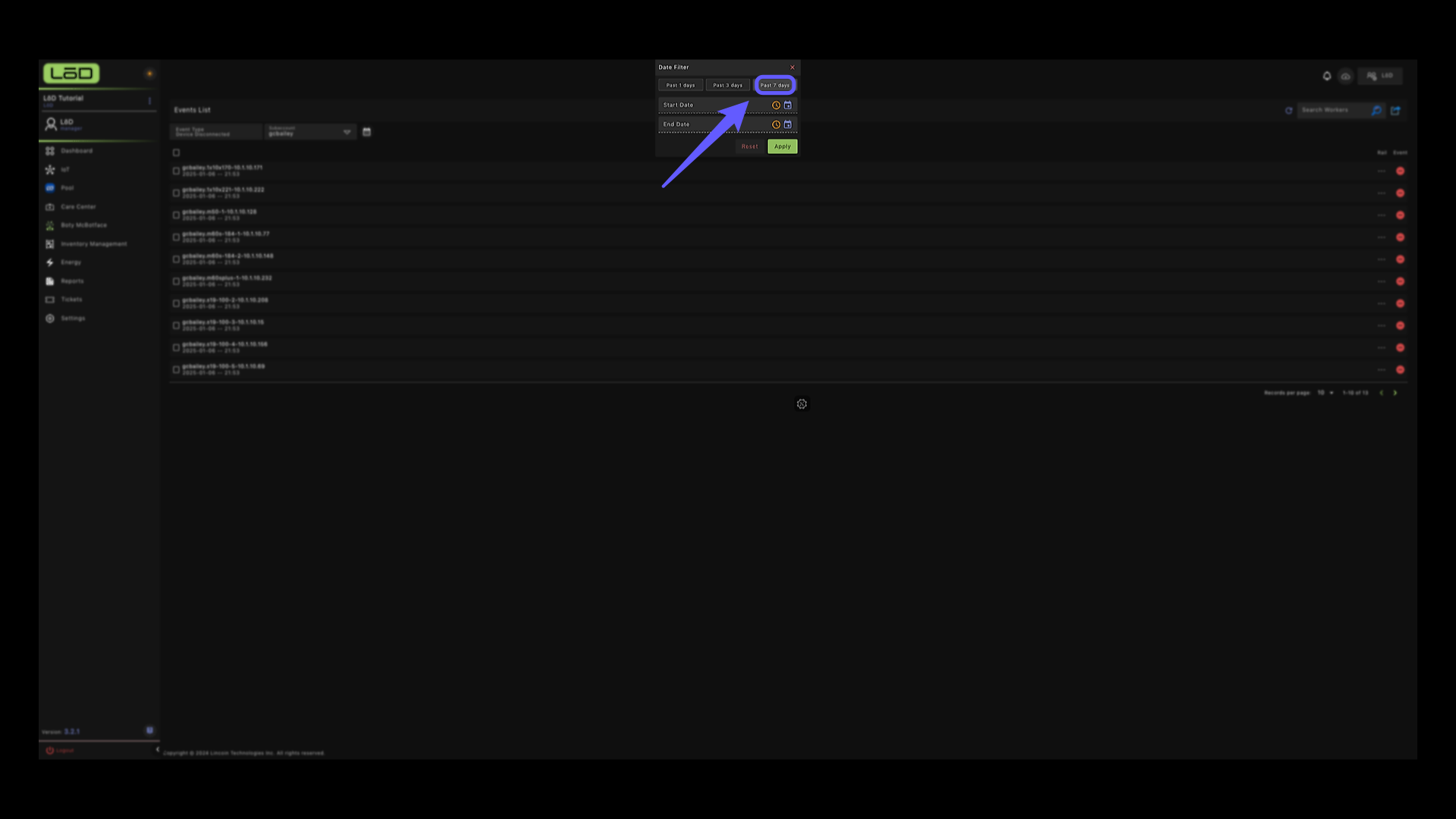 Date Filter Selection