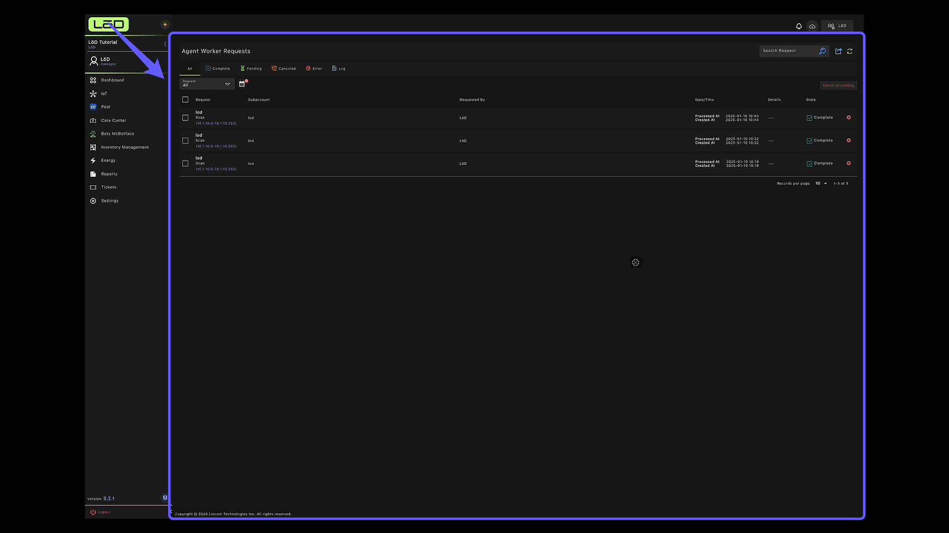 Agent Worker Requests Interface