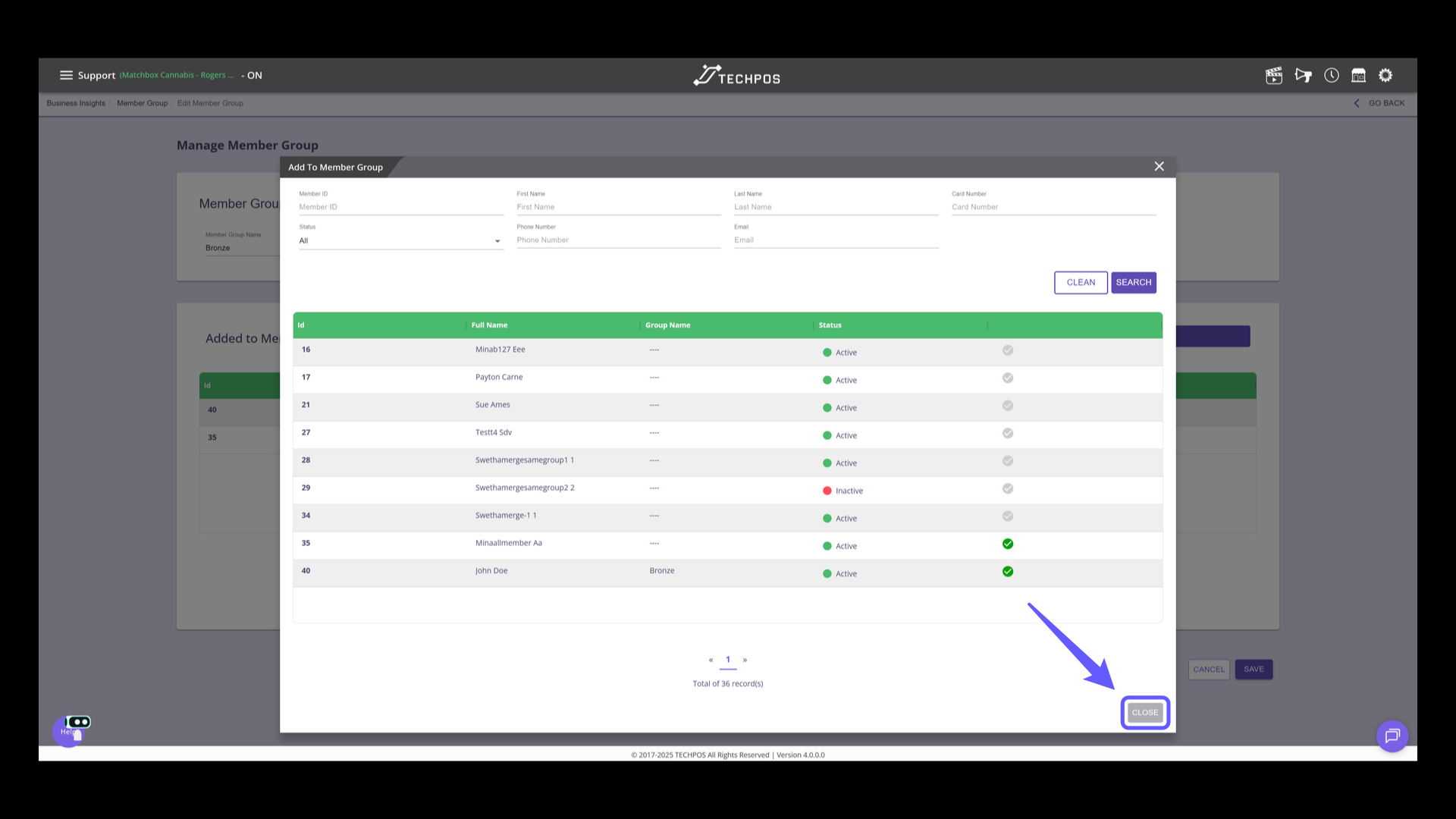 Close the Dialog Box