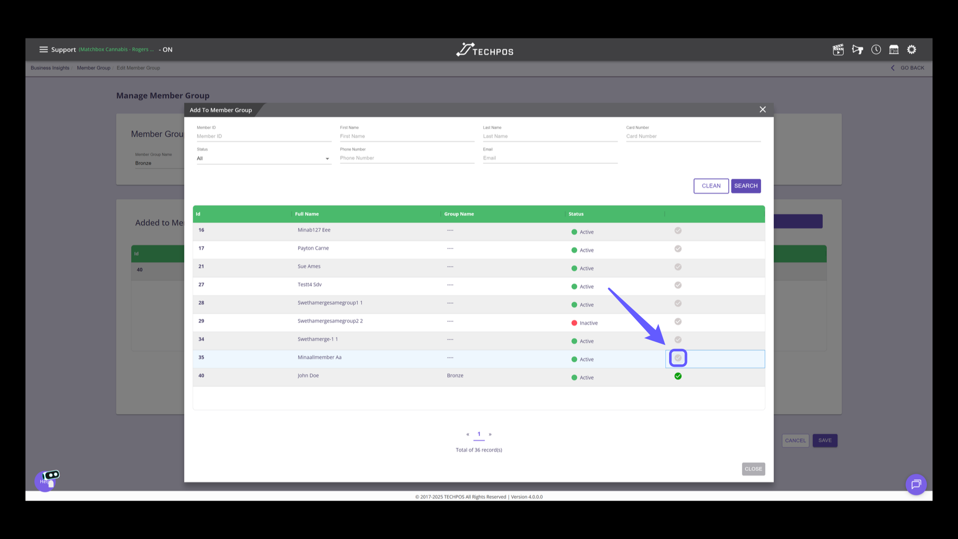 Select Members to Add
