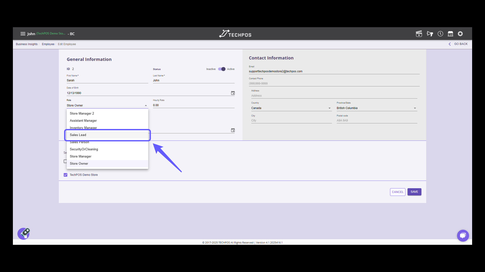 Role Selection Field