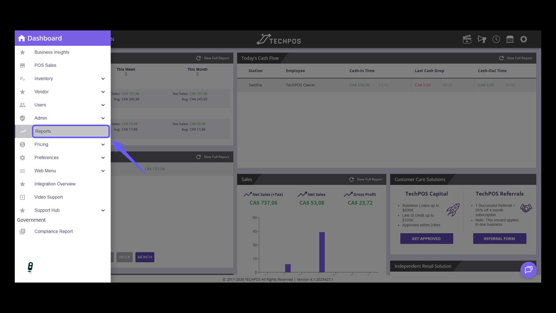 Access Reports Section