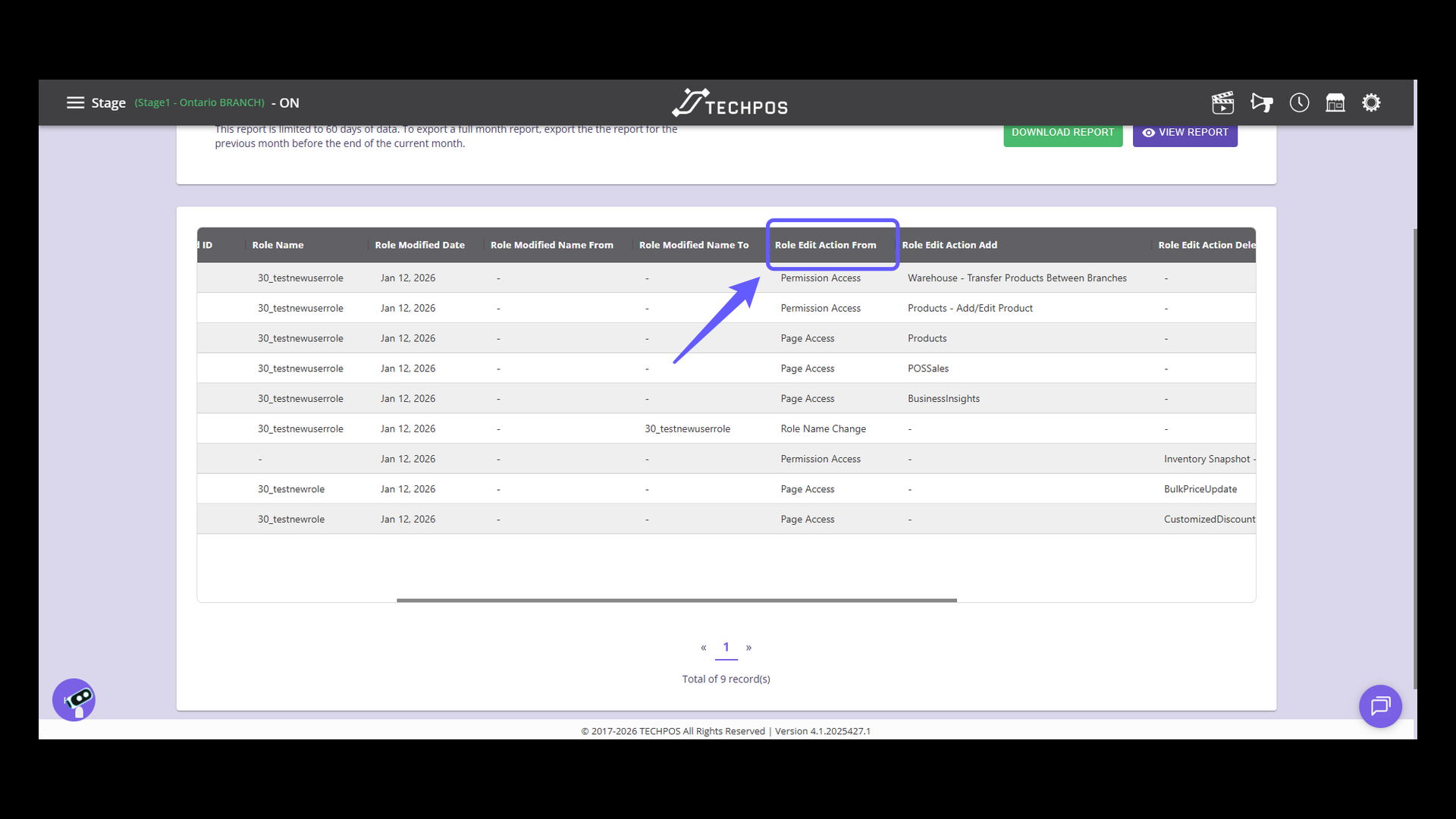 Identify Role Edit Action From Column