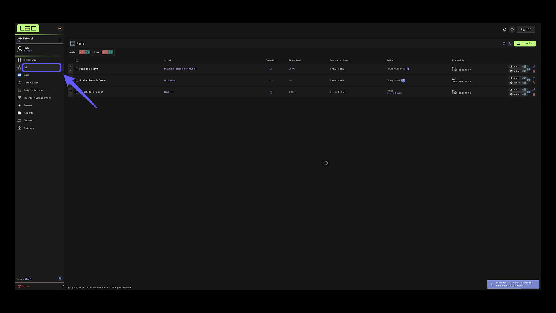 Assign Rail to Devices