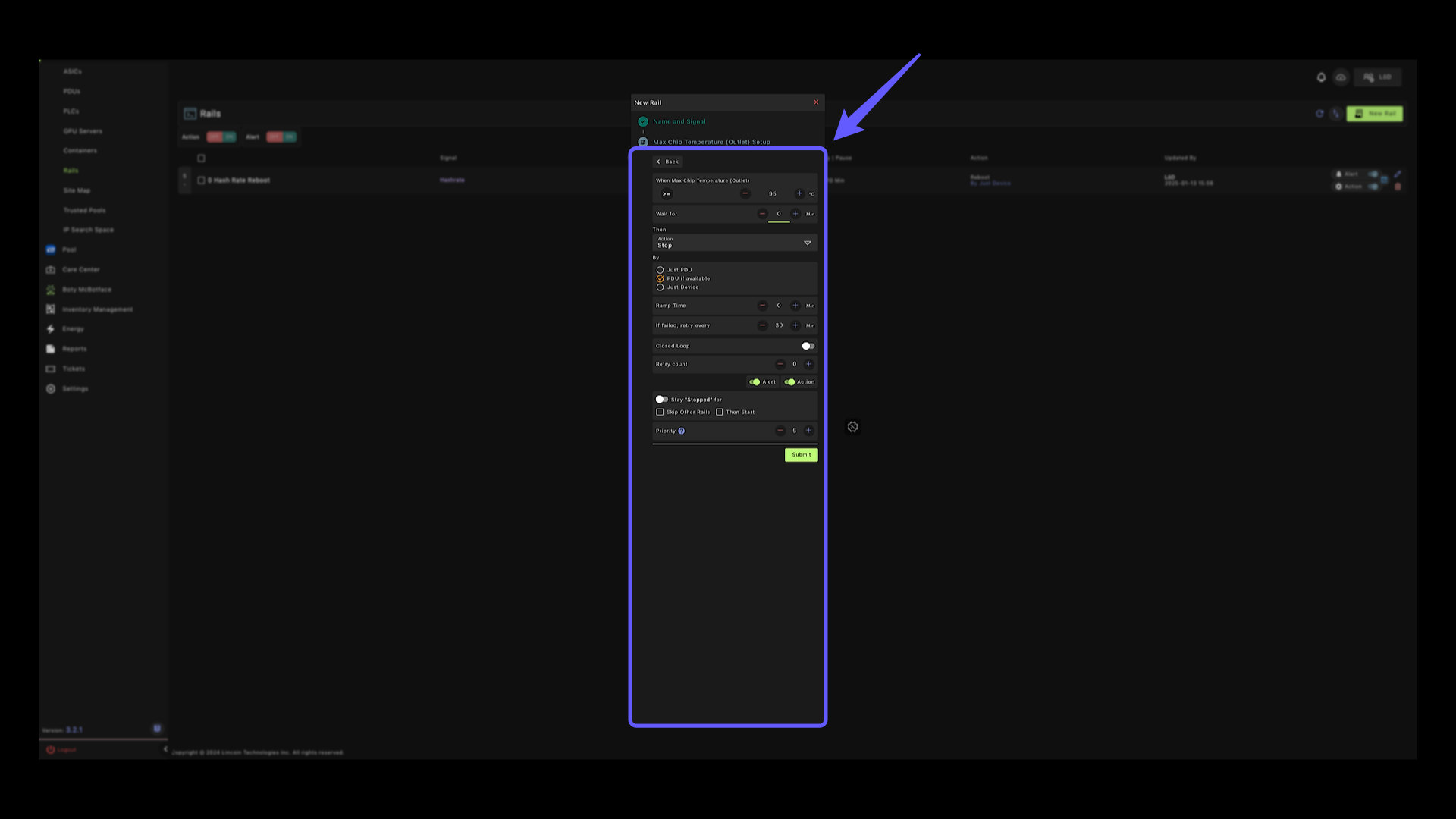 Max Chip Temperature Setup
