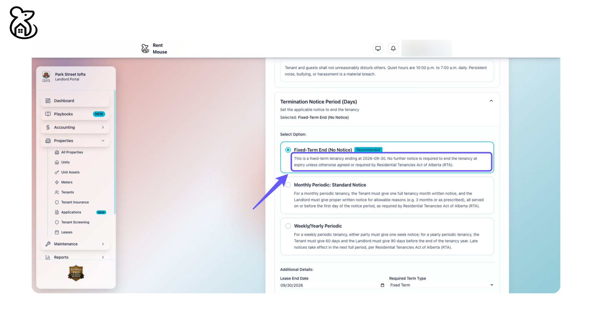 Fixed-Term Tenancy Details