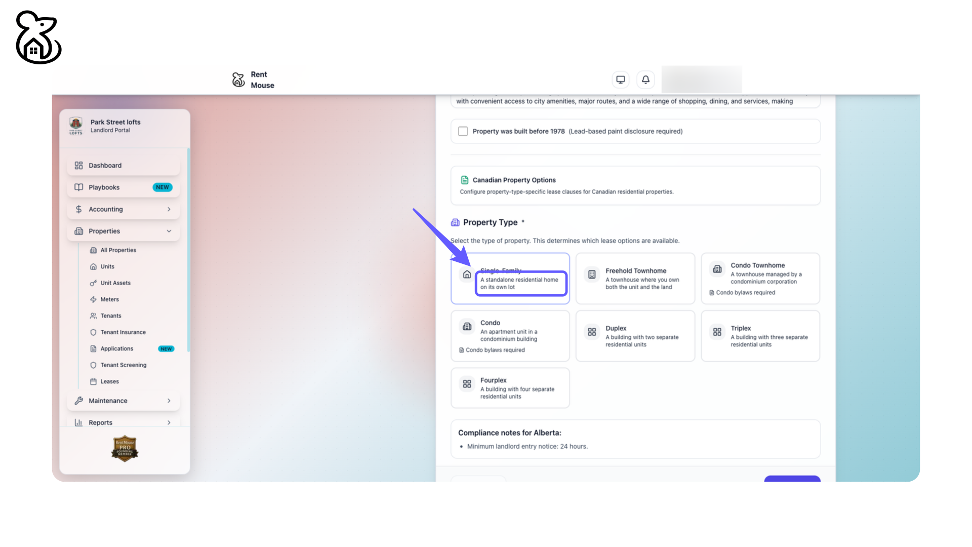 Select Single-Family Property Type