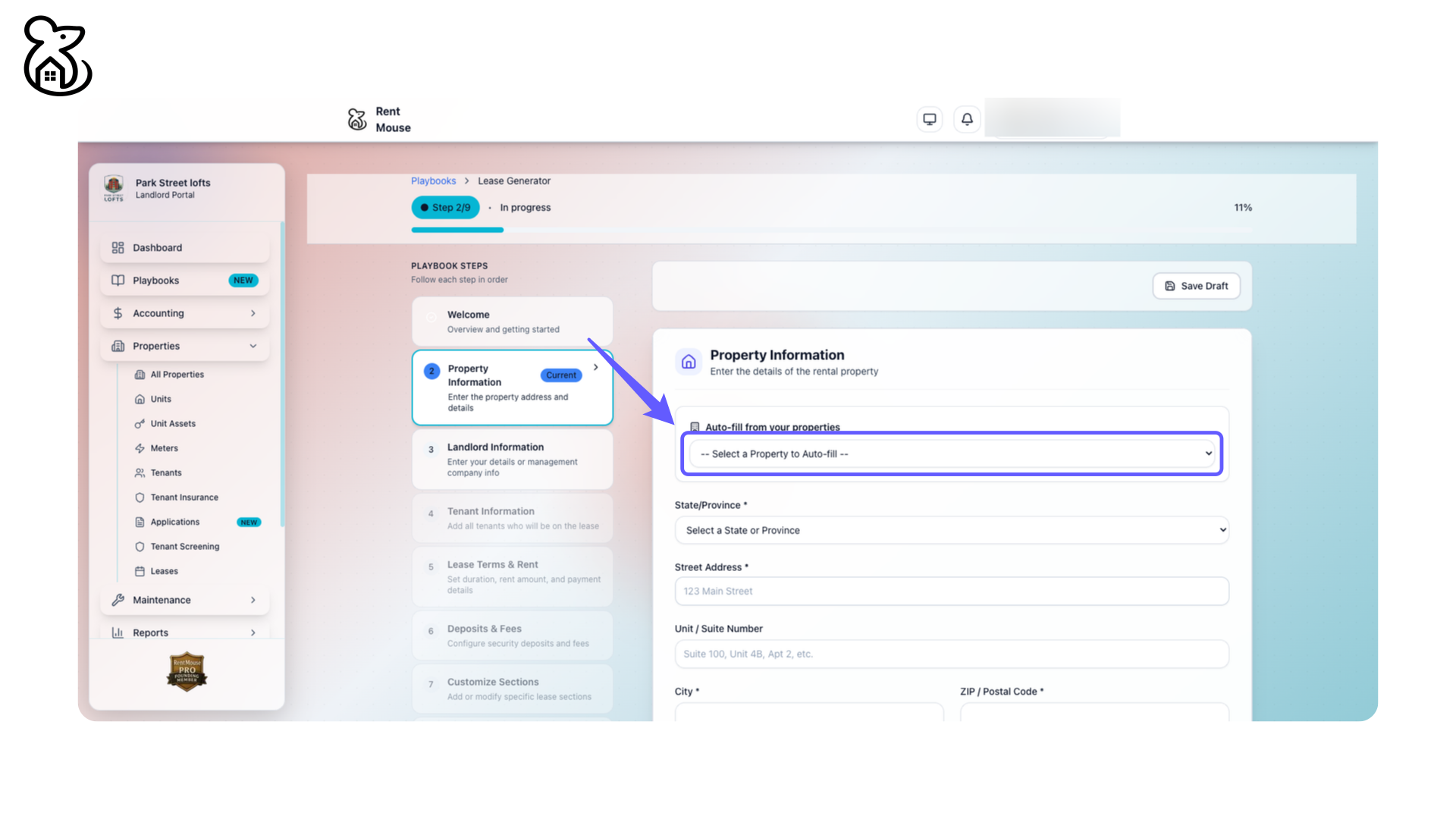 Select Property for Auto-fill