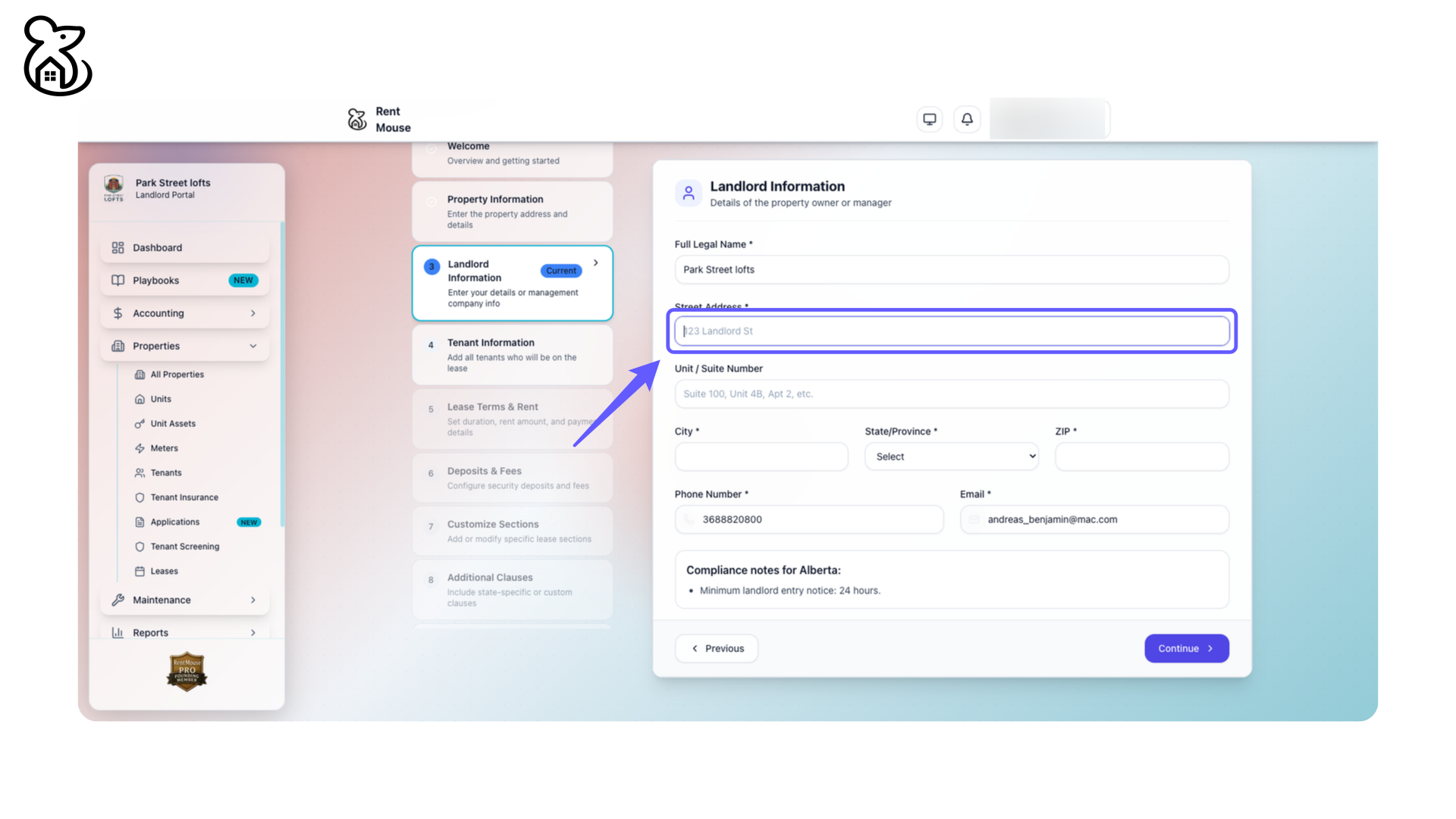 Enter Street Address