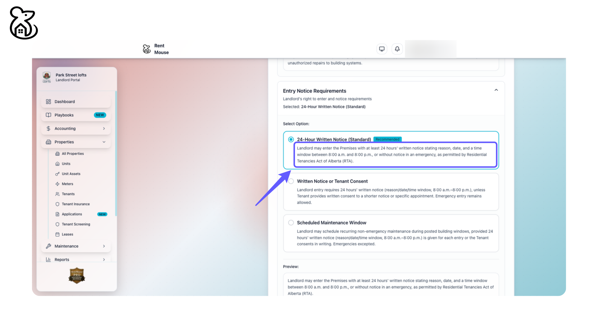 Landlord Entry Requirement