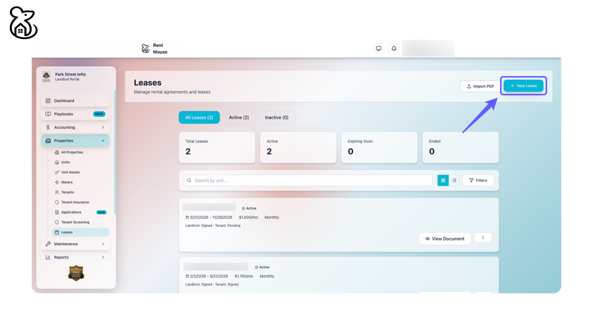 Initiate a New Lease