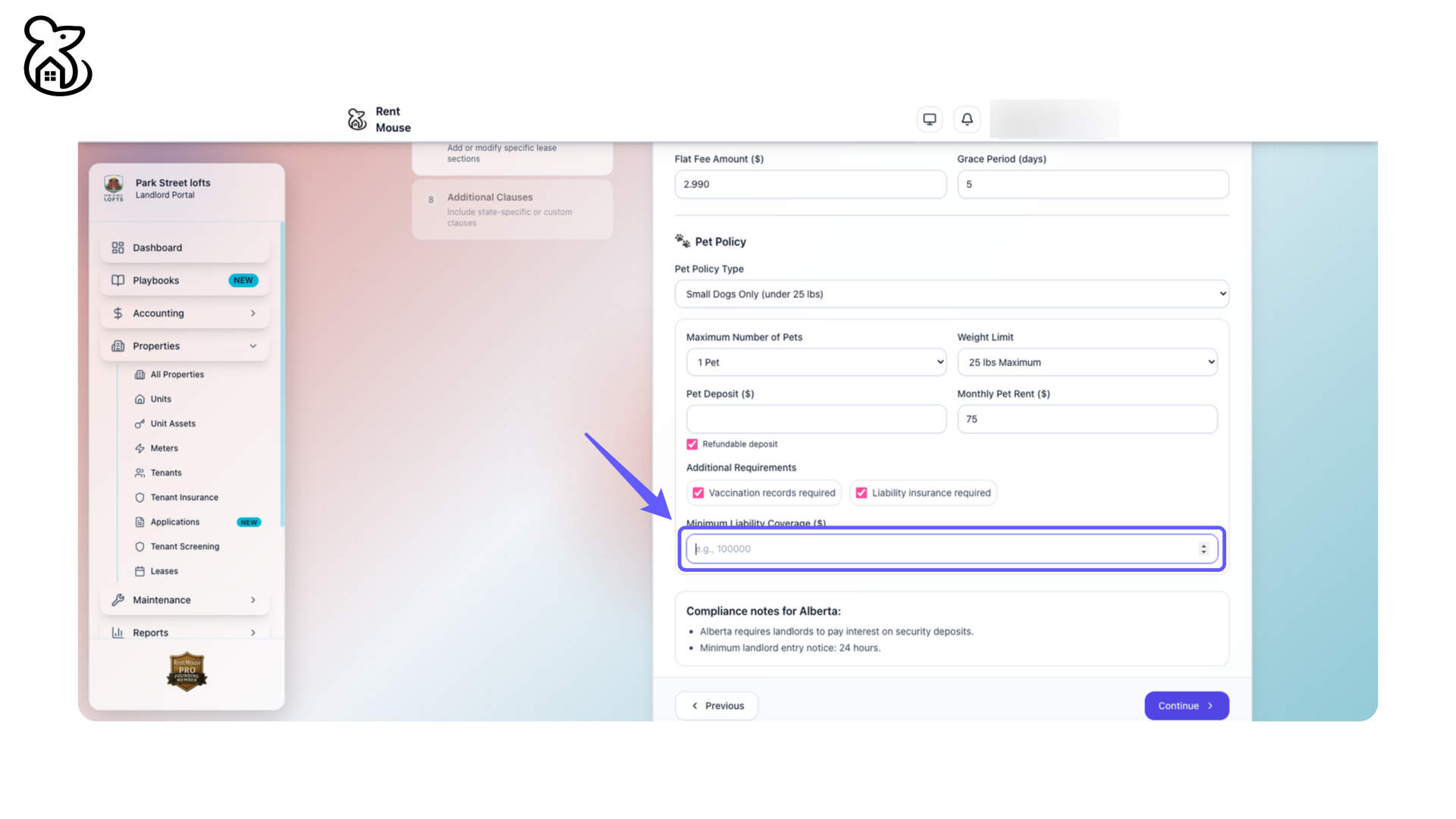Set Minimum Liability Coverage