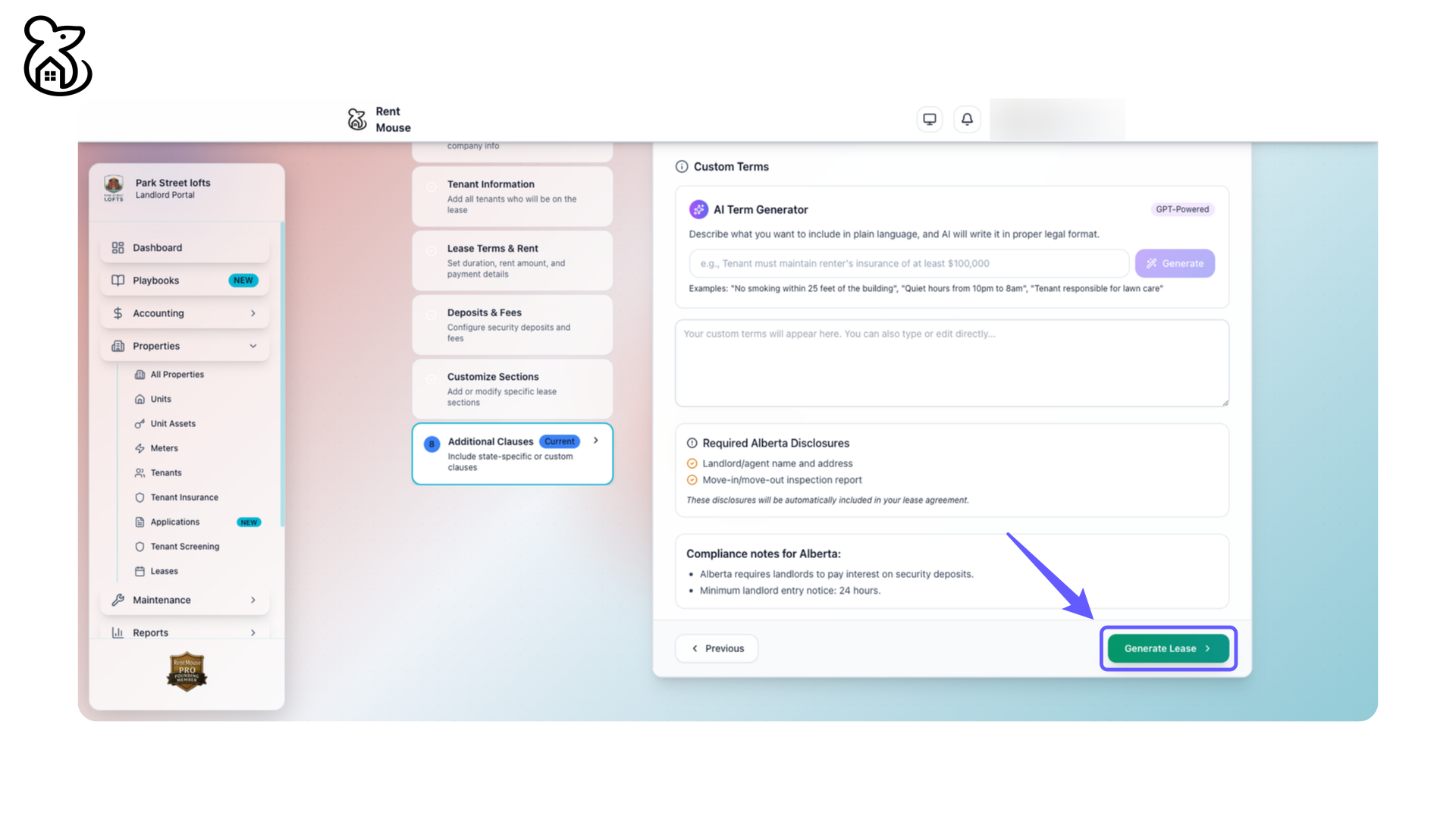 Create Lease Document