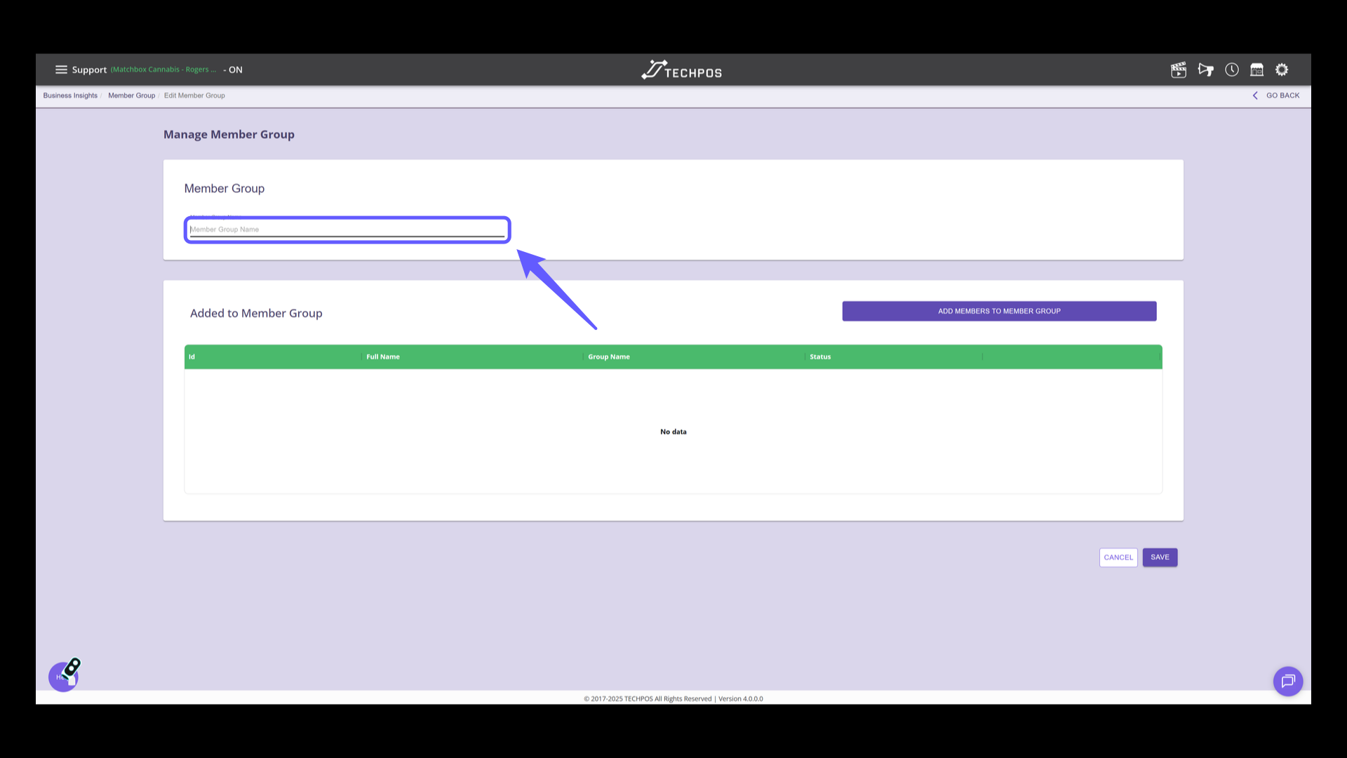 Enter Member Group Name