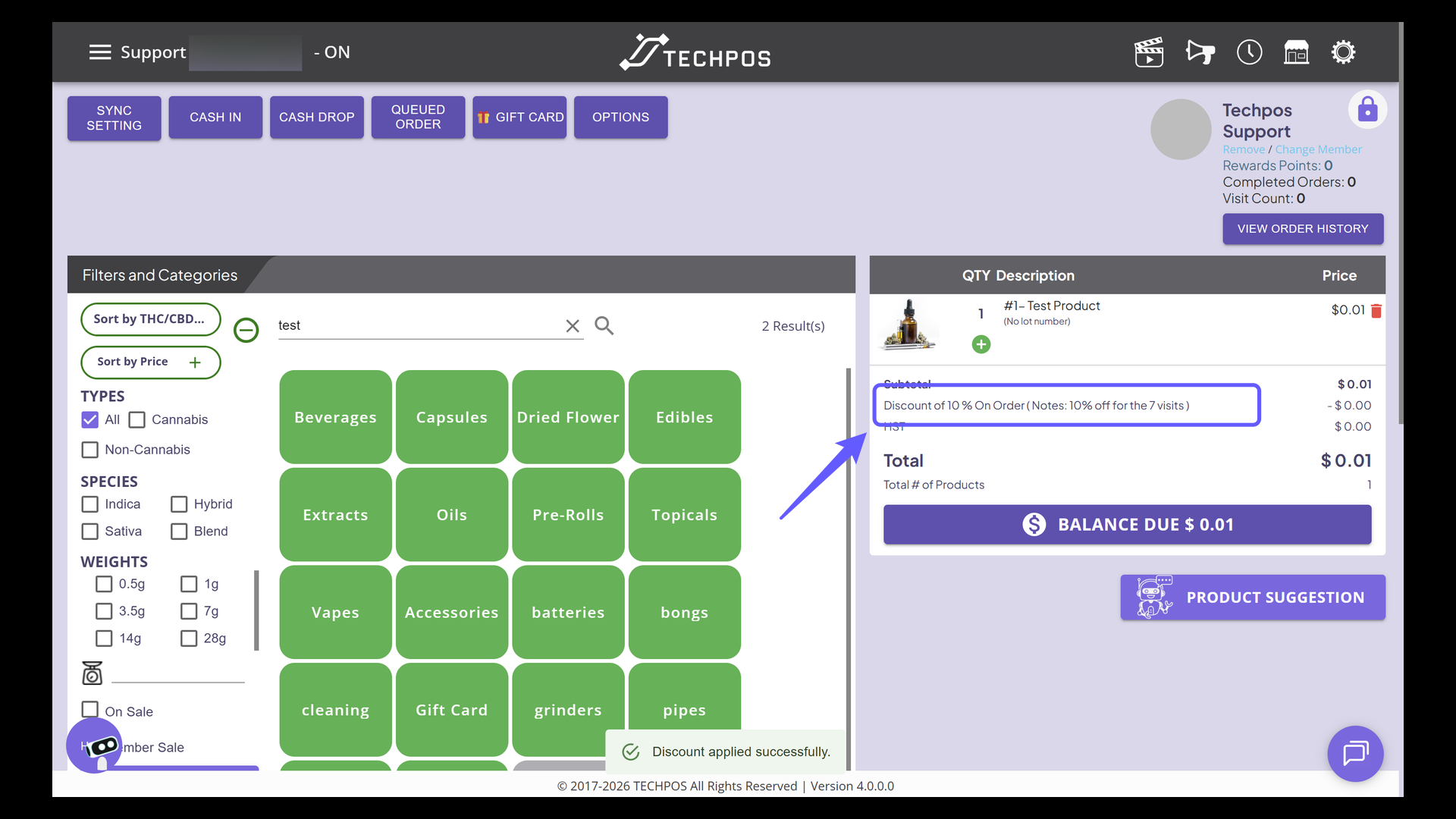 Verify the Discount Applied