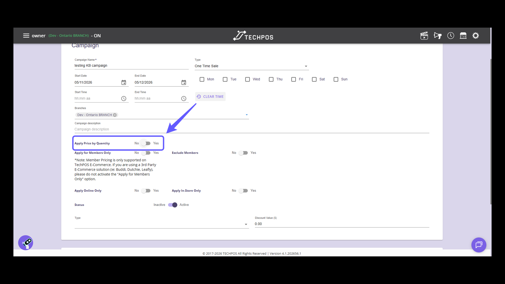 Enable Quantity Pricing