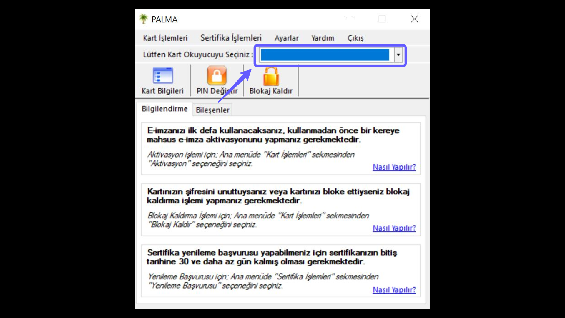 Palma Uygulaması Üzerinden Sertifika Bilgilerine Erişim