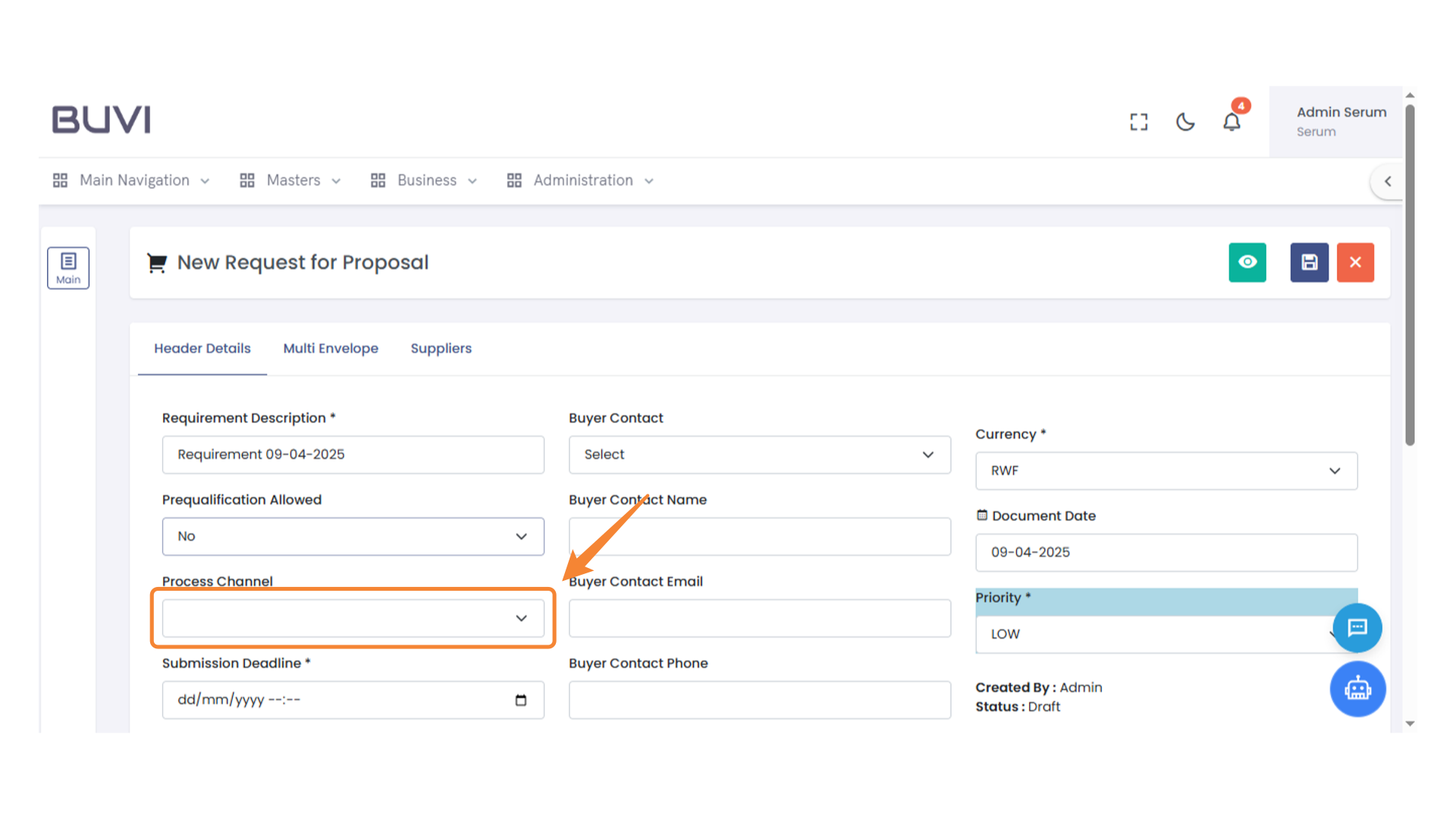 Process Channel Selection