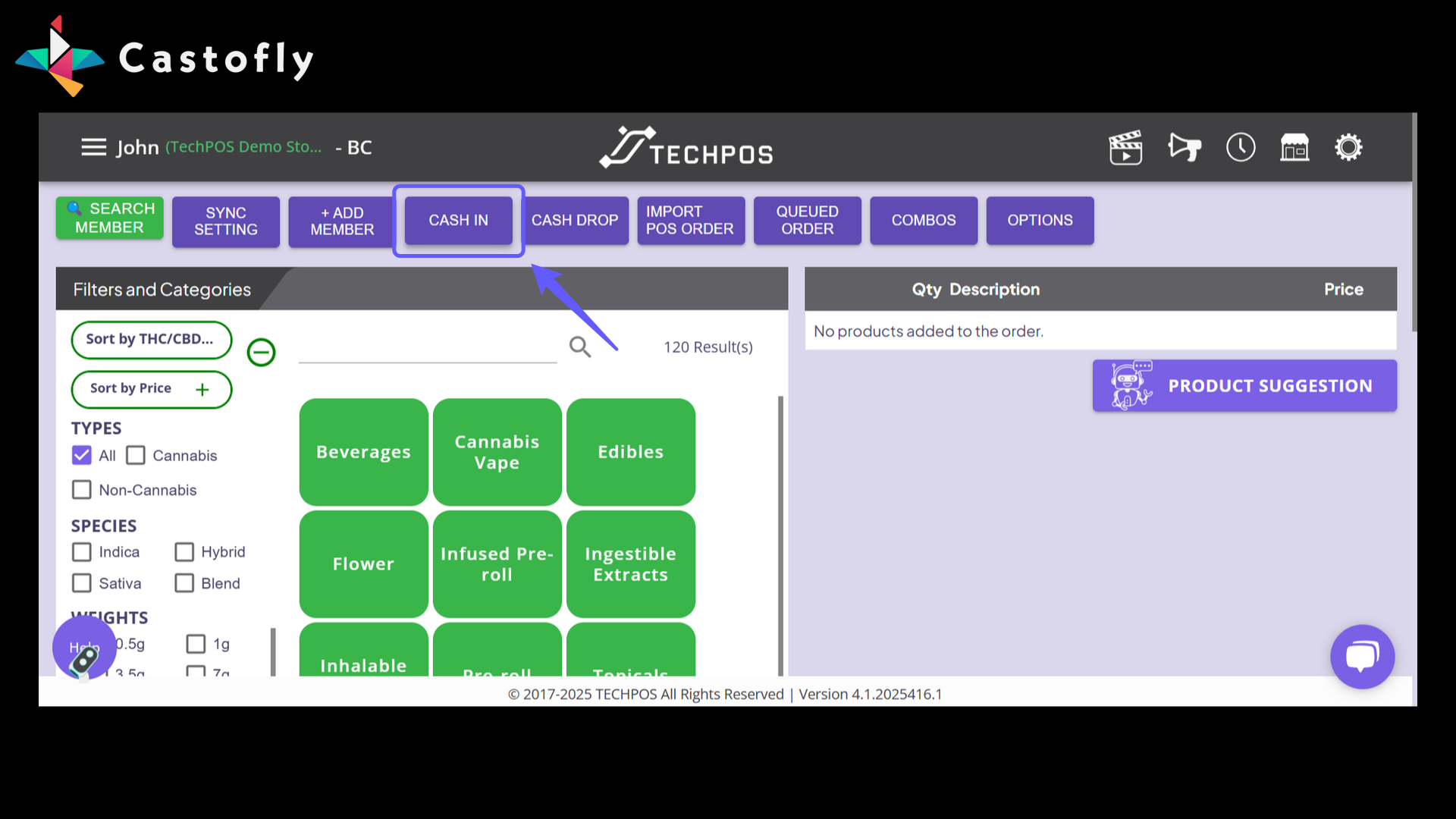 Optional Access to the Cash In Feature