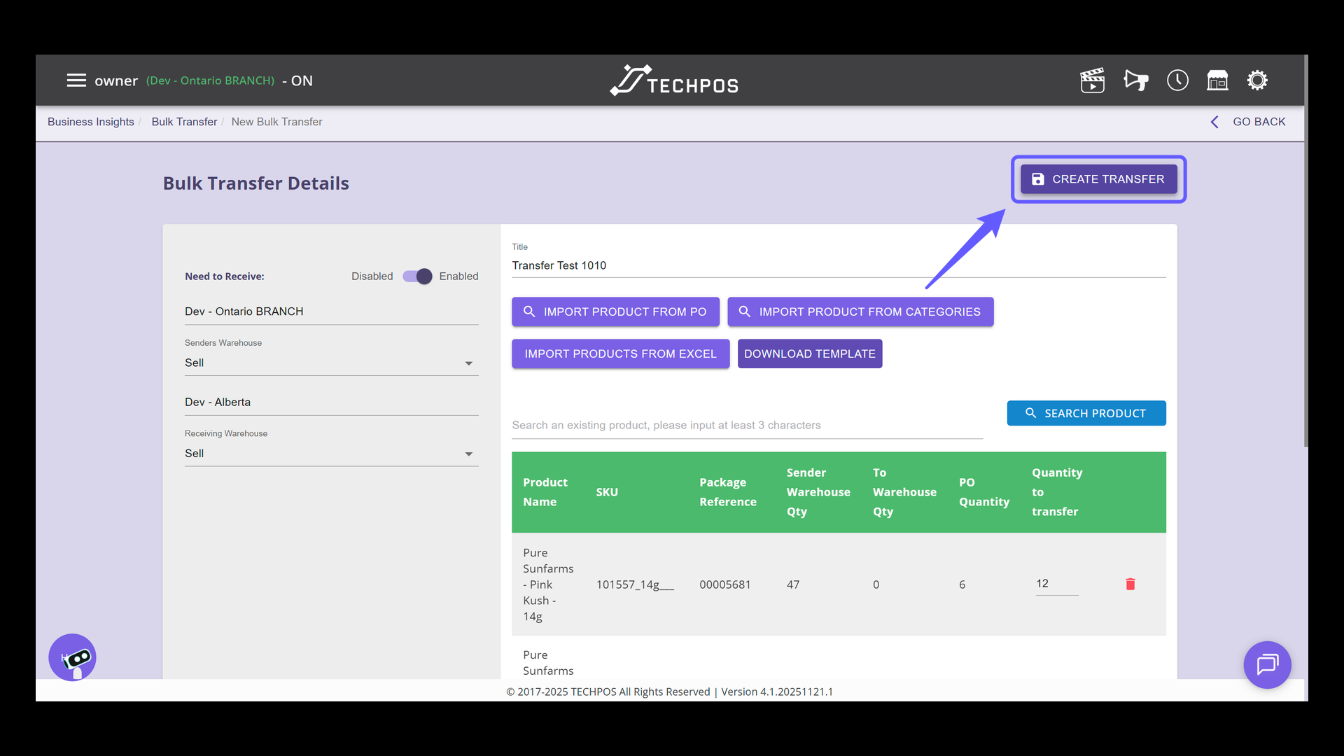 Initiate Transfer Process